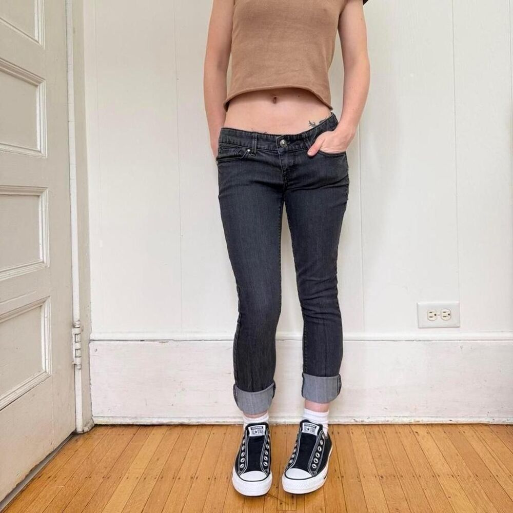 Express Women's Grey and Black Jeans